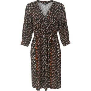 Plenty by Tracy Reese Barneys NY 100% Silk Geometric Mini Dress Black Brown Sz 2